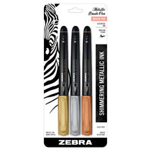Load image into Gallery viewer, Zebra Metallic Brush Pens and set of 7
