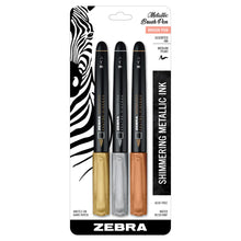 Load image into Gallery viewer, Zebra Metallic Brush Pens and set of 7