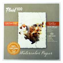 Load image into Gallery viewer, Fluid 100 140lbs Cold Press Block 12x12 15 sheets
