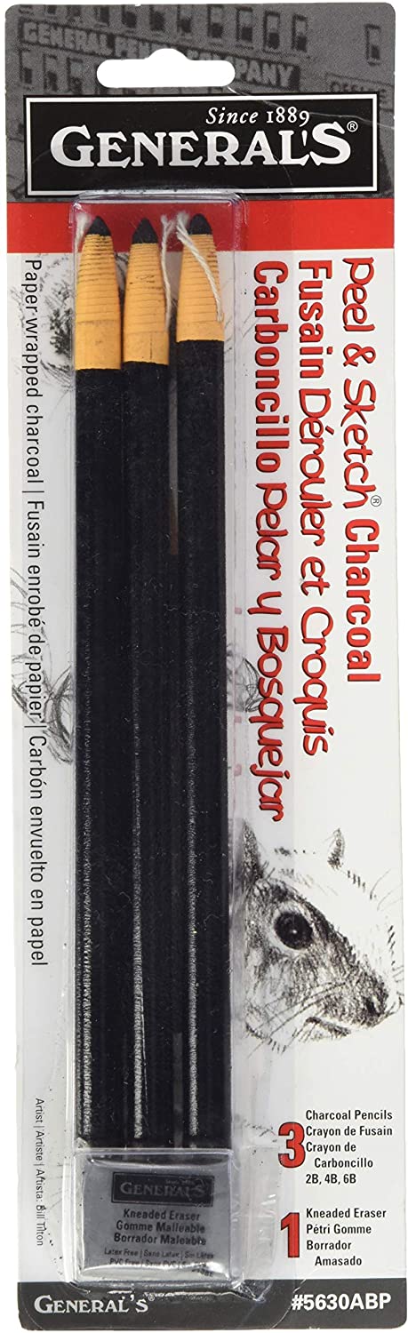 General Pencil Peel & Sketch Charcoal Set