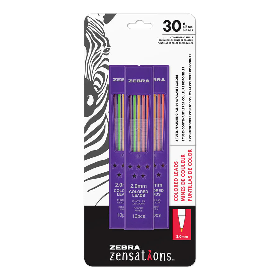 Zensations Colored Mechanical Pencil 2.0mm Assorted Lead Refill 3Pk
