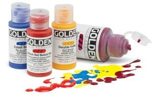 Golden Fluid Acrylic Paint - Iridescent Gold Deep Fine, 8 oz