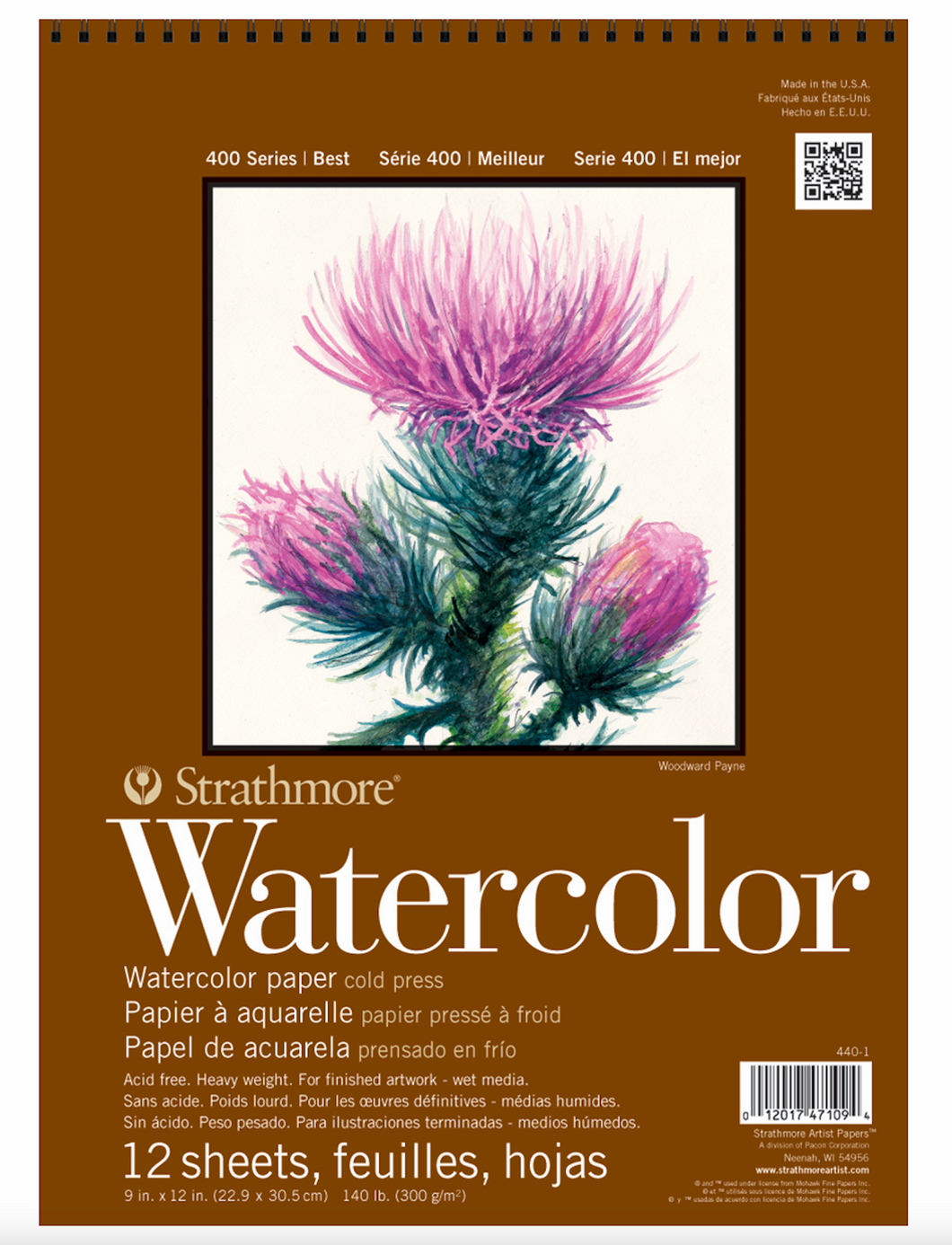 Strathmore 400 Series Watercolor Pads, Spiral Bound (12 Sheets)