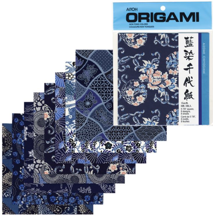 Origami Aizome Chiyogami 8pk