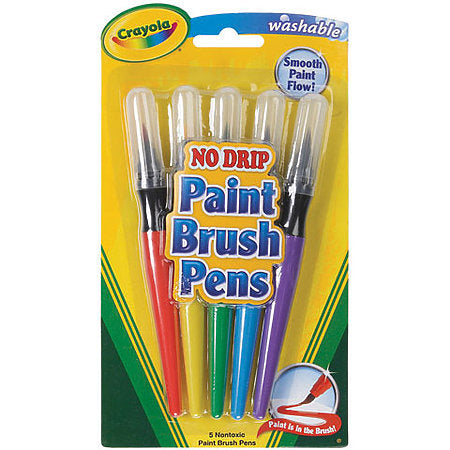 Crayola No Drip Washable Paint Brush Pens - 5 count