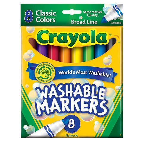 Crayola Washable Window Markers 8 Different Colors Bright Bold