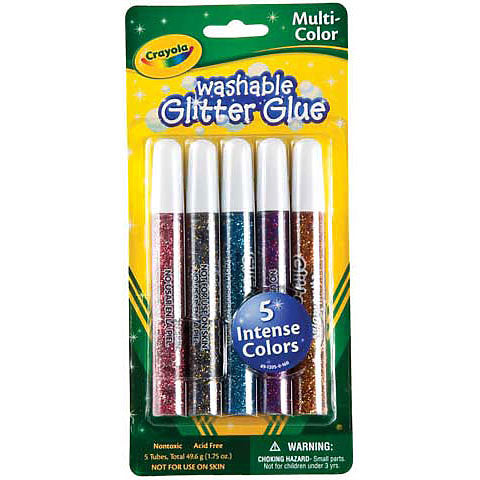 Crayola Washable Glitter Glue Pens, Assorted - 9 pack, 3.1 oz total