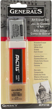 3 Eraser Set Vinyl Gum Kneaded