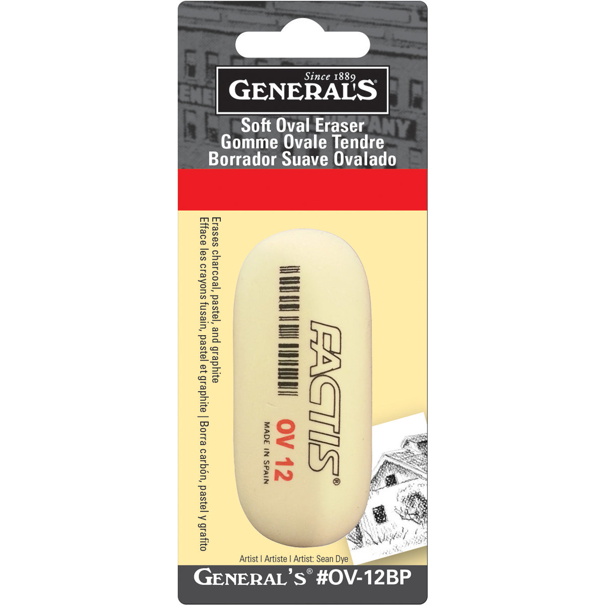 Factis Soft Oval Eraser Carded