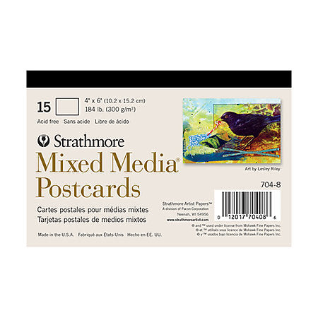 Mixed Media Postcards, 4" x 6" - 184 lb. (300gsm), 15 Sheets./Pad