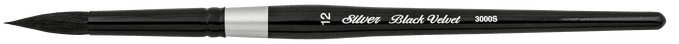 Silver Black Velvet Round Brush