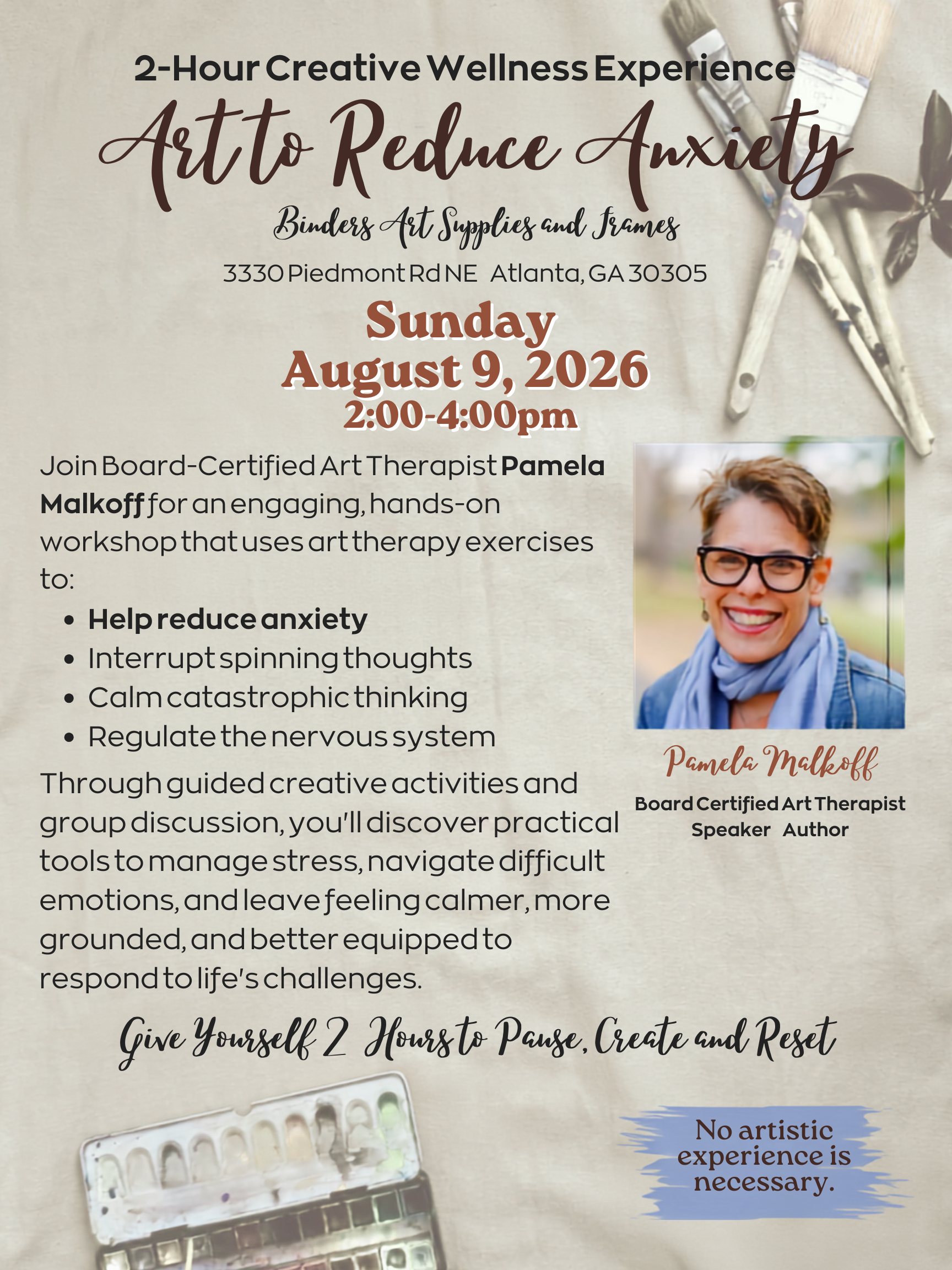 Art To Reduce Anxiety: August 9 (2:00-4:00)
