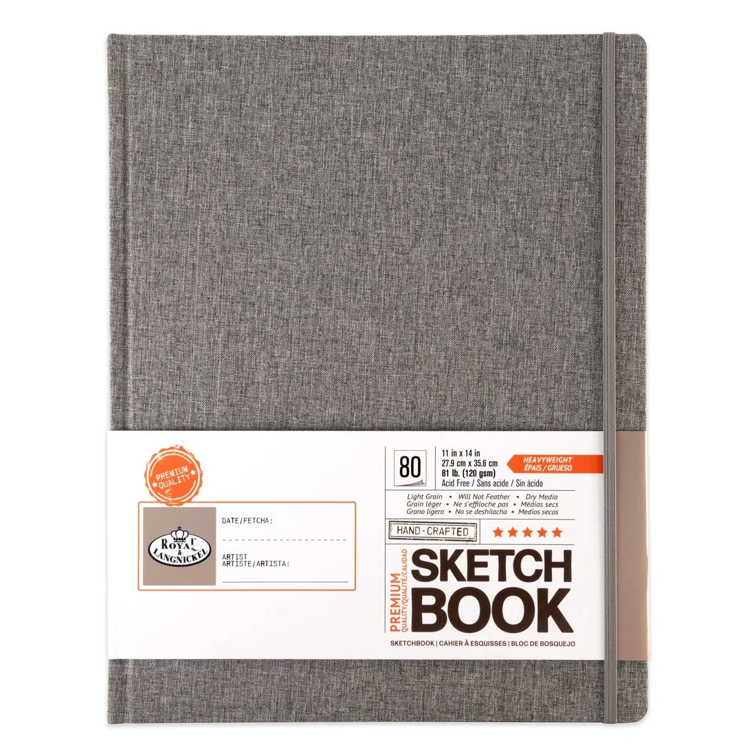 Royal & Langnickel Gray Fabric Hardbound Sketchbook