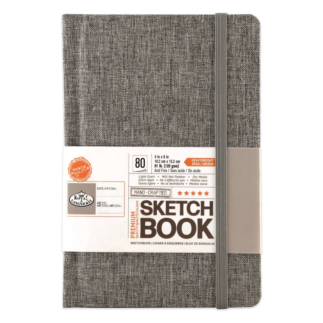 Royal & Langnickel Gray Fabric Hardbound Sketchbook