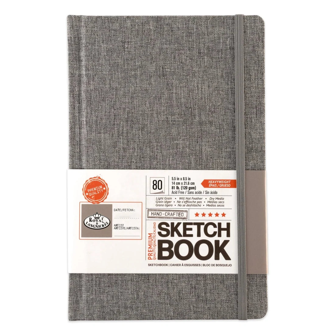 Royal & Langnickel Gray Fabric Hardbound Sketchbook