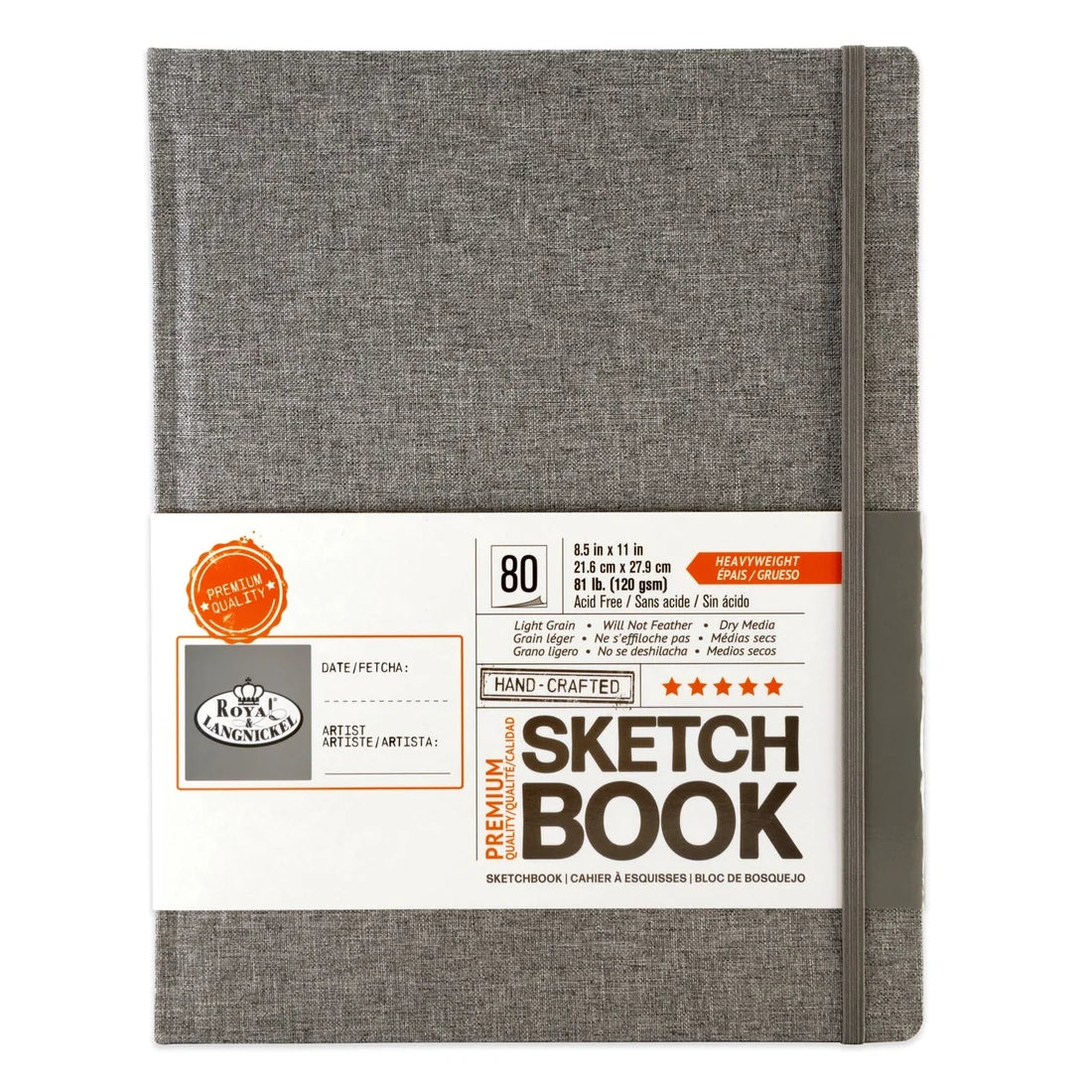 Royal & Langnickel Gray Fabric Hardbound Sketchbook