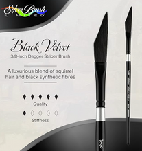 Load image into Gallery viewer, Silver Black Velvet Dagger 1/4 in
