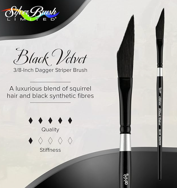 Silver Black Velvet Dagger 1/4 in