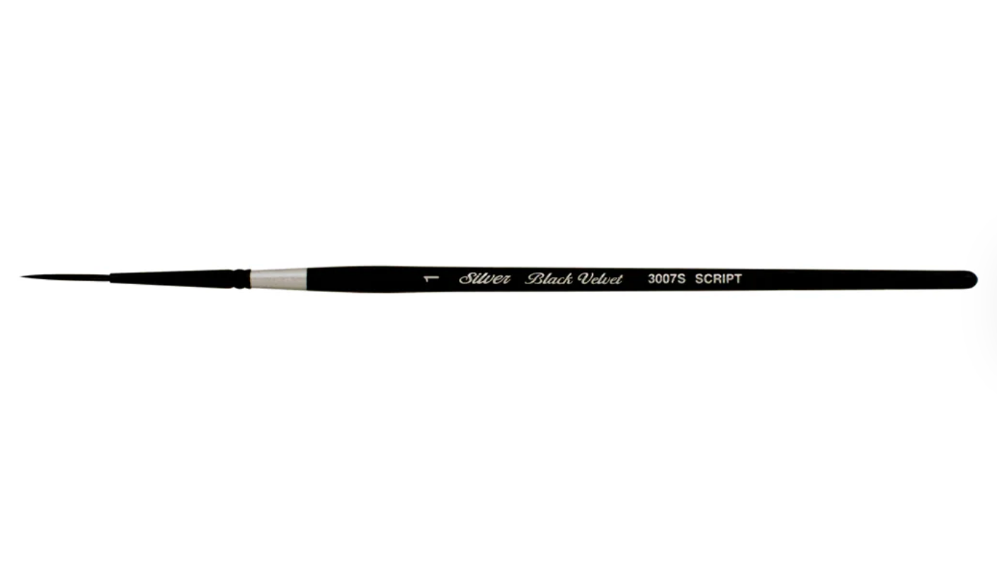 Silver Brush Black Velvet® Script Brush