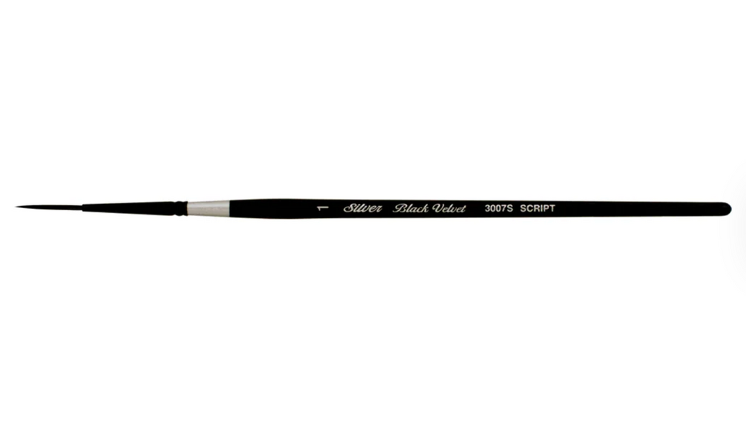 Silver Brush Black Velvet® Script Brush