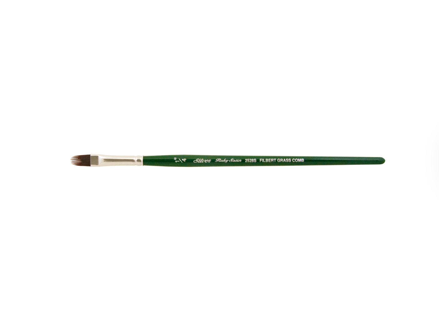 Silver Brush - Ruby Satin Short Handle Brushes - Filbert Comb 2528S