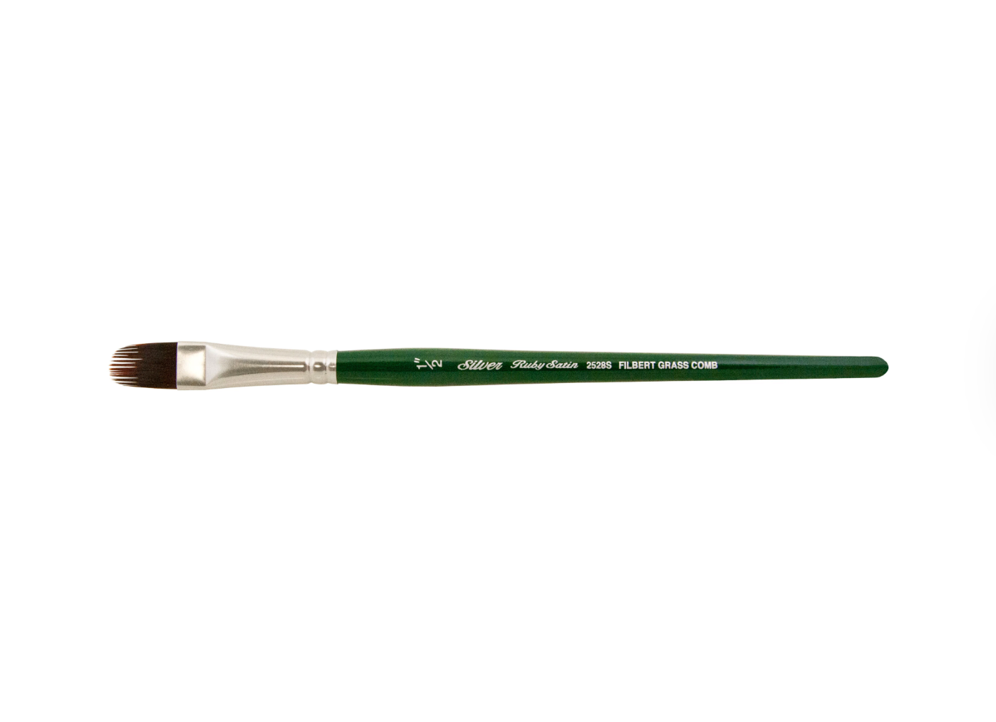 Silver Brush - Ruby Satin Short Handle Brushes - Filbert Comb 2528S