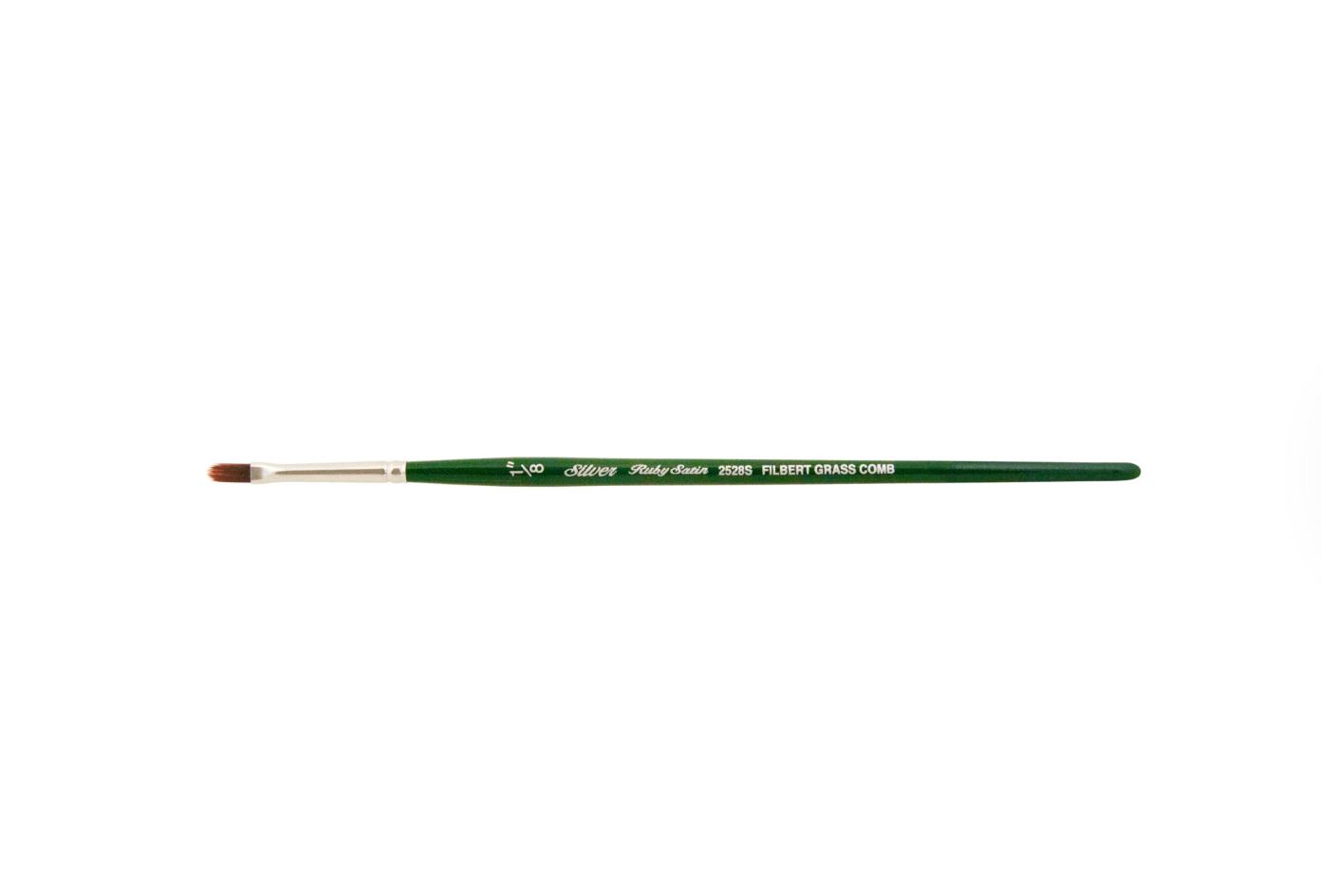 Silver Brush - Ruby Satin Short Handle Brushes - Filbert Comb 2528S