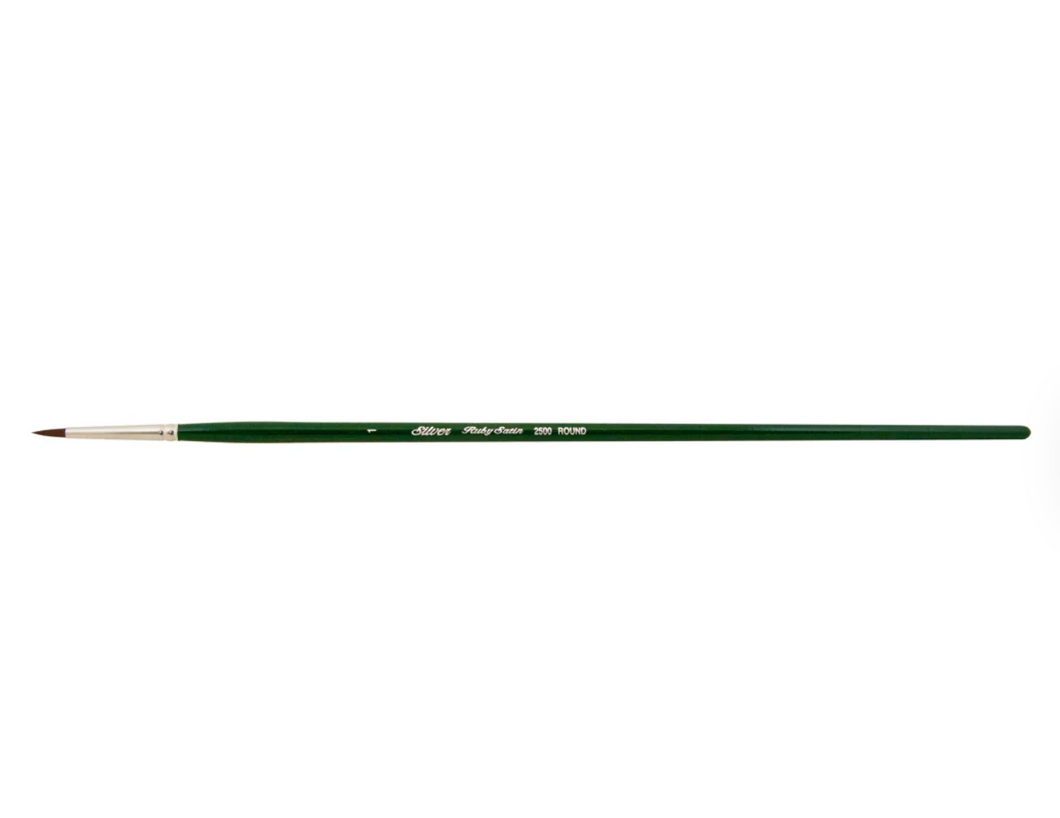 Ruby Satin Long Handle Brushes - Round