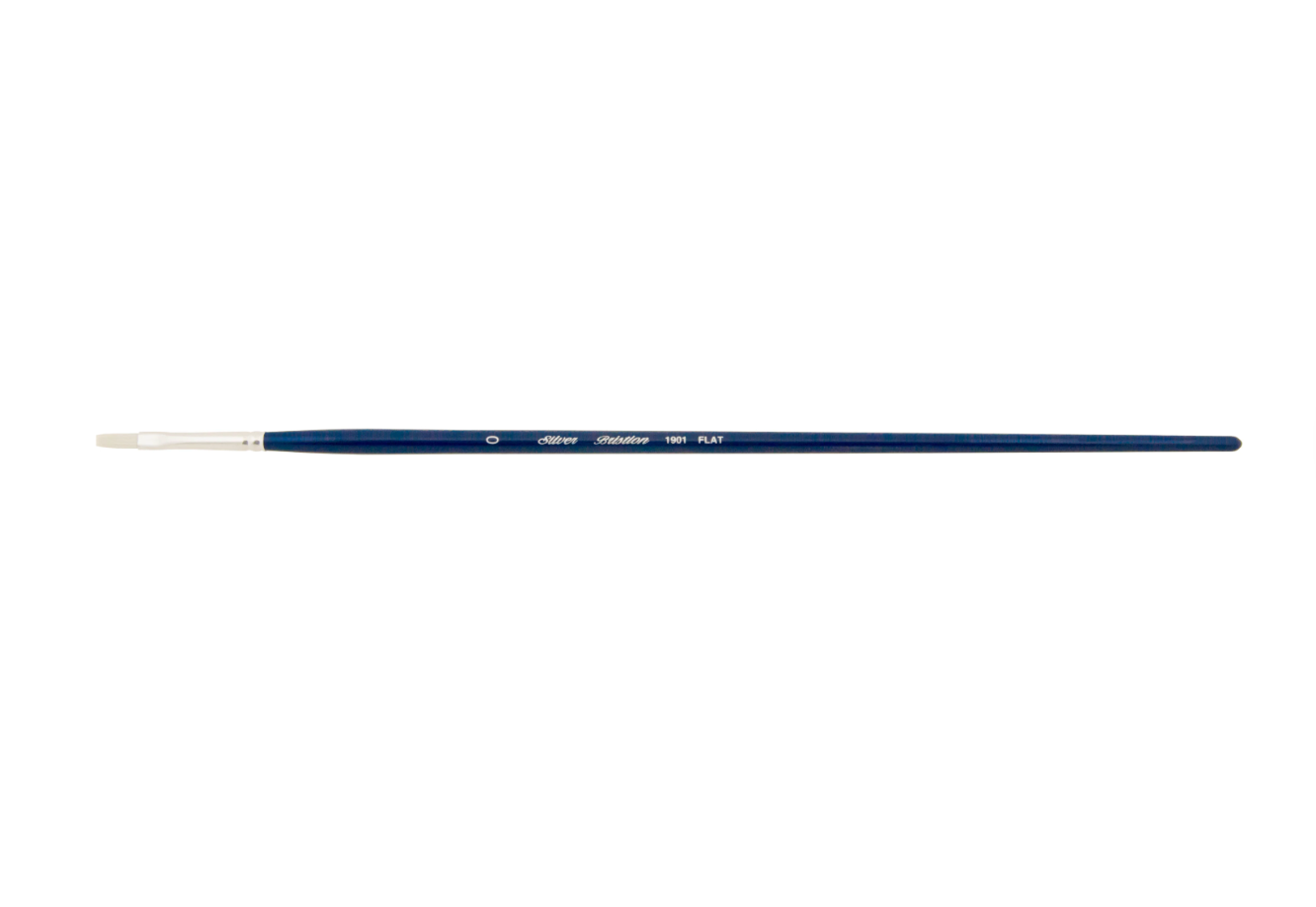 Silver Brush - Bristlon Stiff Synthetic Long Handle Brushes - Flat 1901