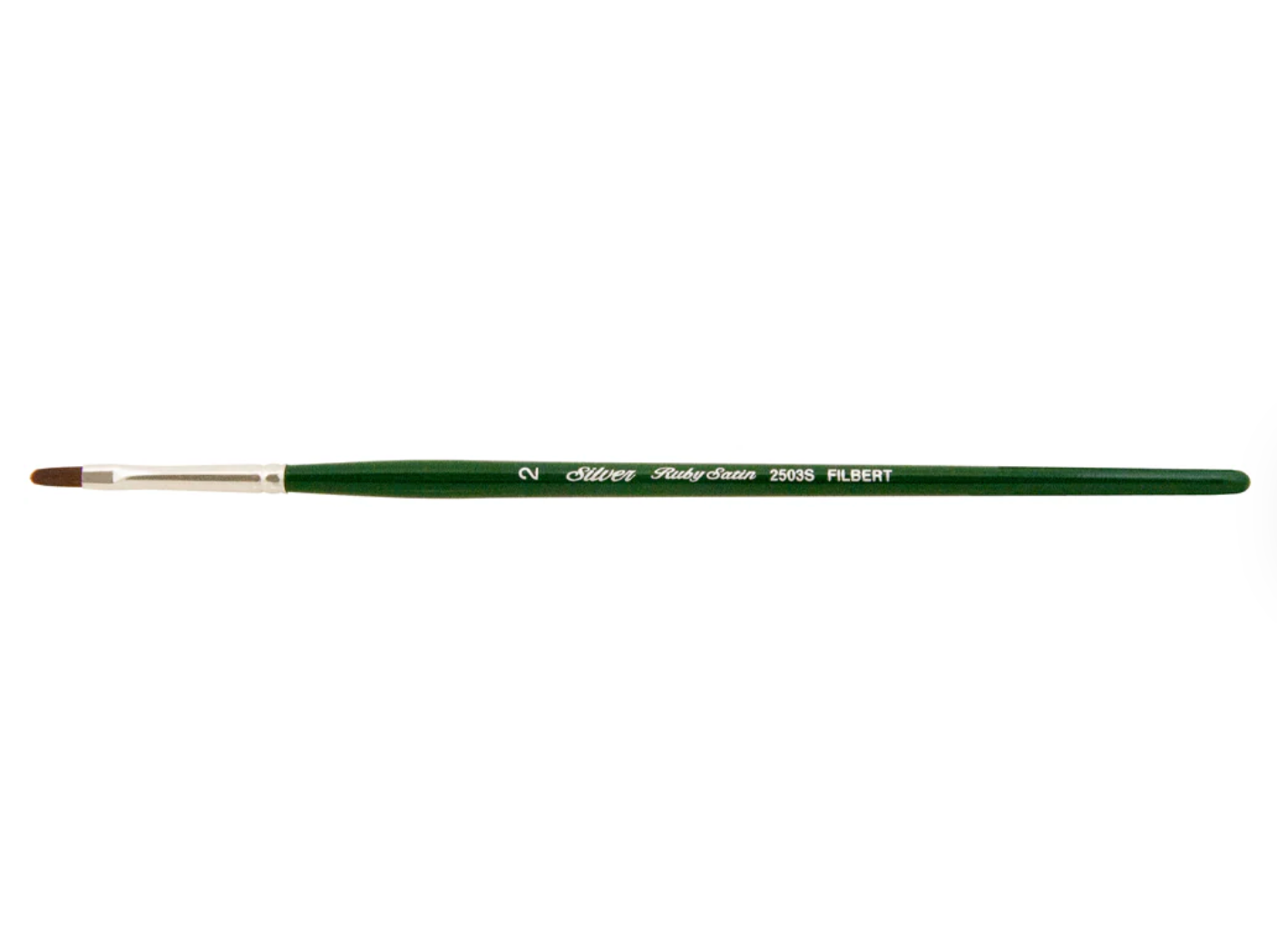 Silver Brush - Ruby Satin Short Handle Brushes - Filbert 2503S