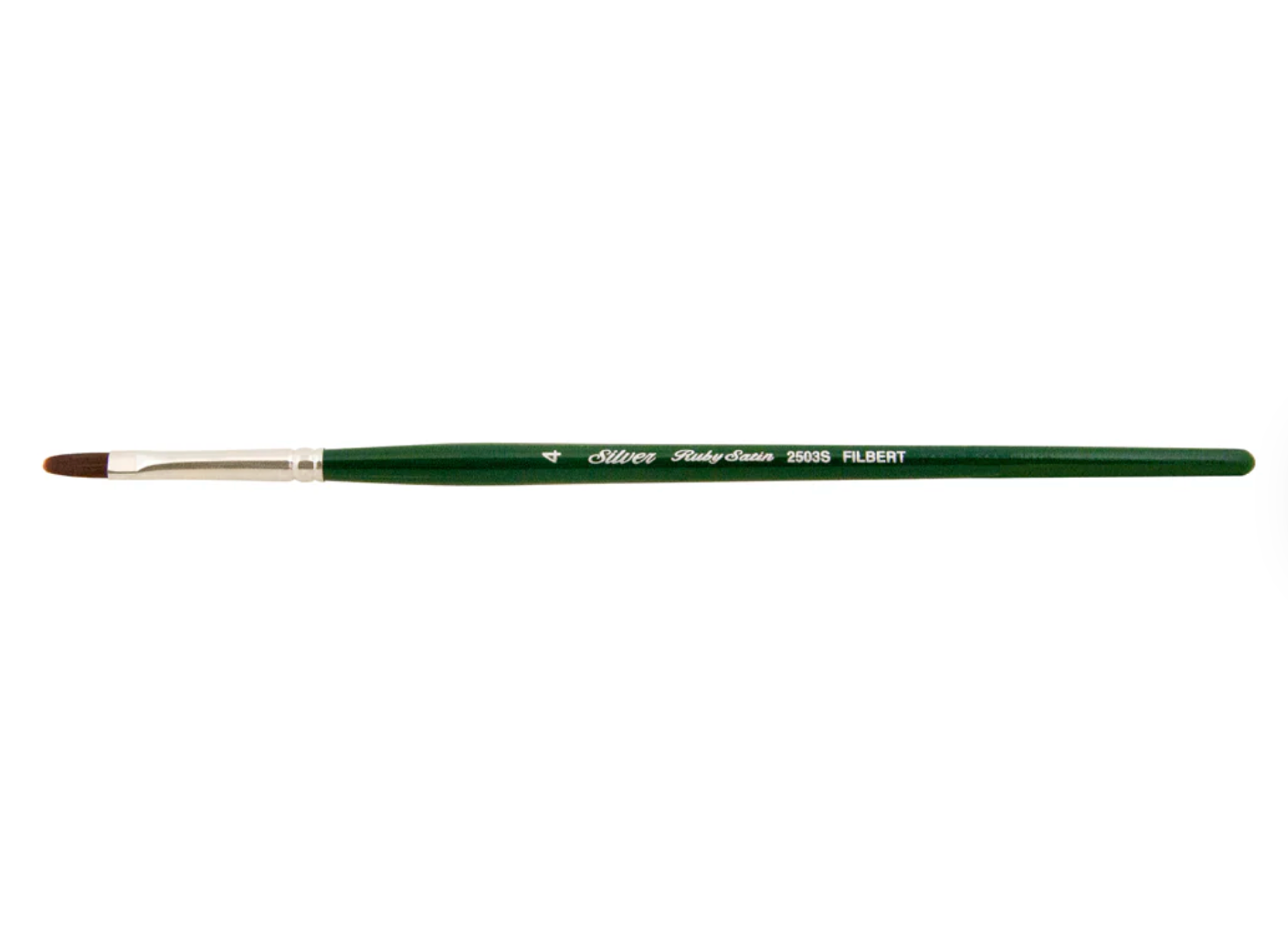Silver Brush - Ruby Satin Short Handle Brushes - Filbert 2503S