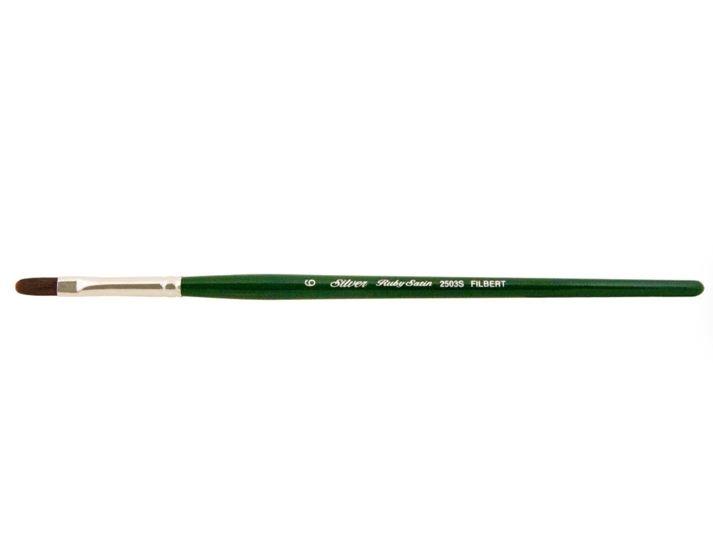 Silver Brush - Ruby Satin Short Handle Brushes - Filbert 2503S