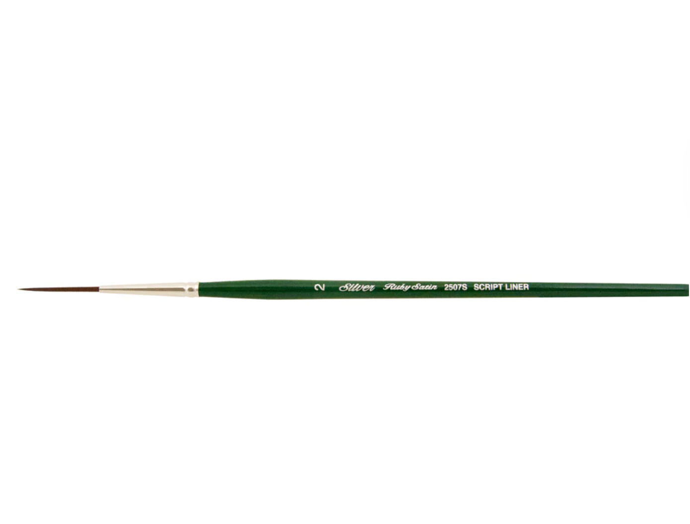 Silver Brush - Ruby Satin Short Handle Brushes - Script Liner 2507S