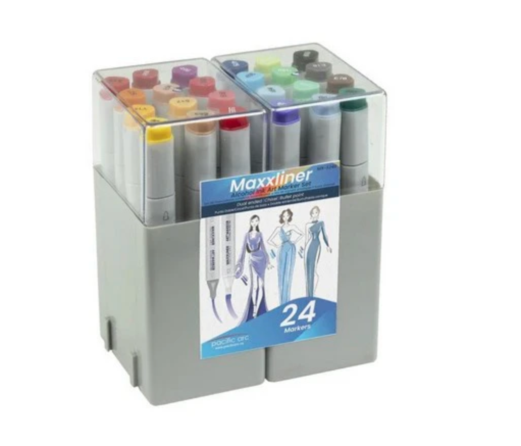Maxxliner Double-Ended Alc Marker 24-Color Set