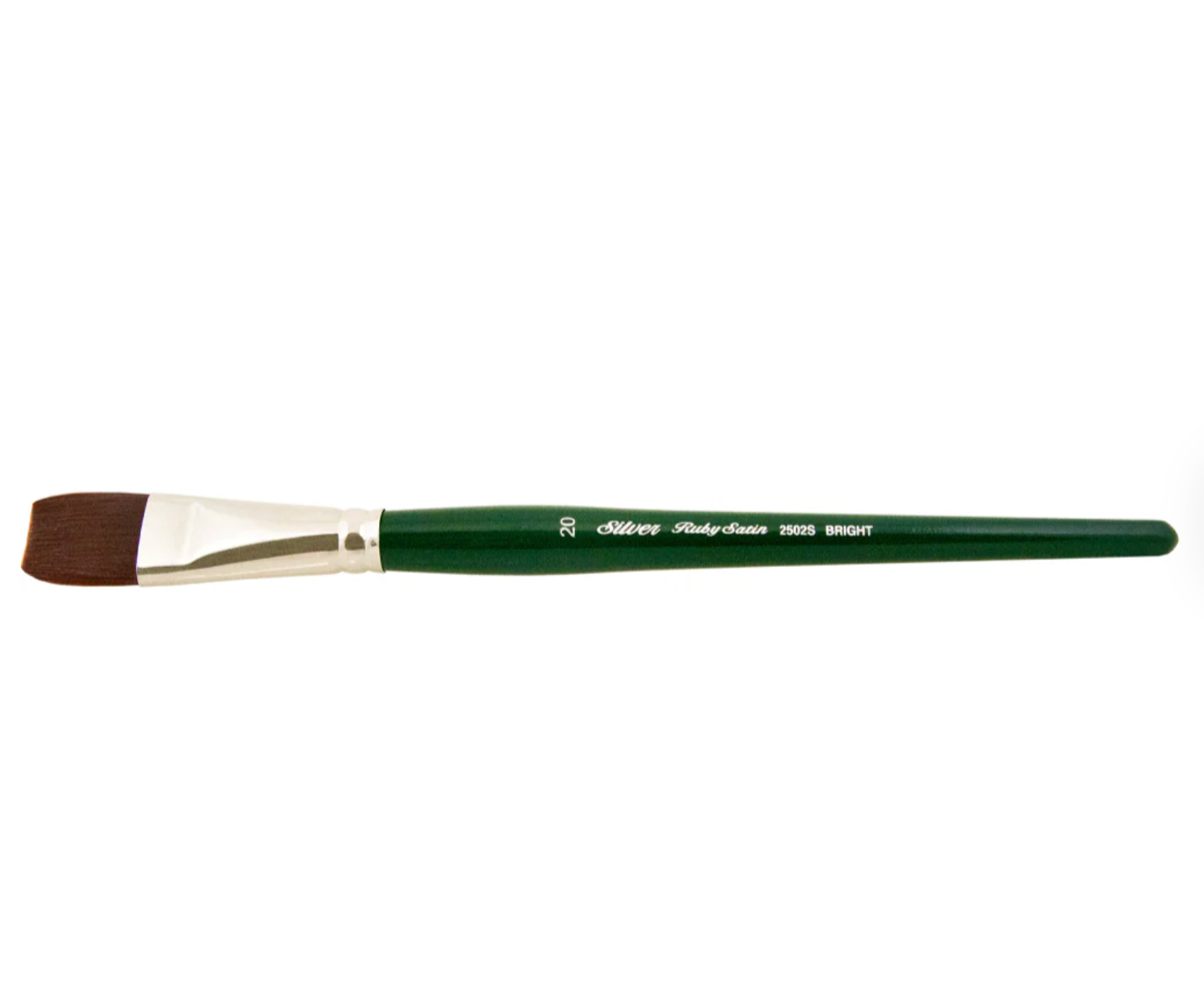 Silver Brush - Ruby Satin Short Handle Brushes - Bright 2502S