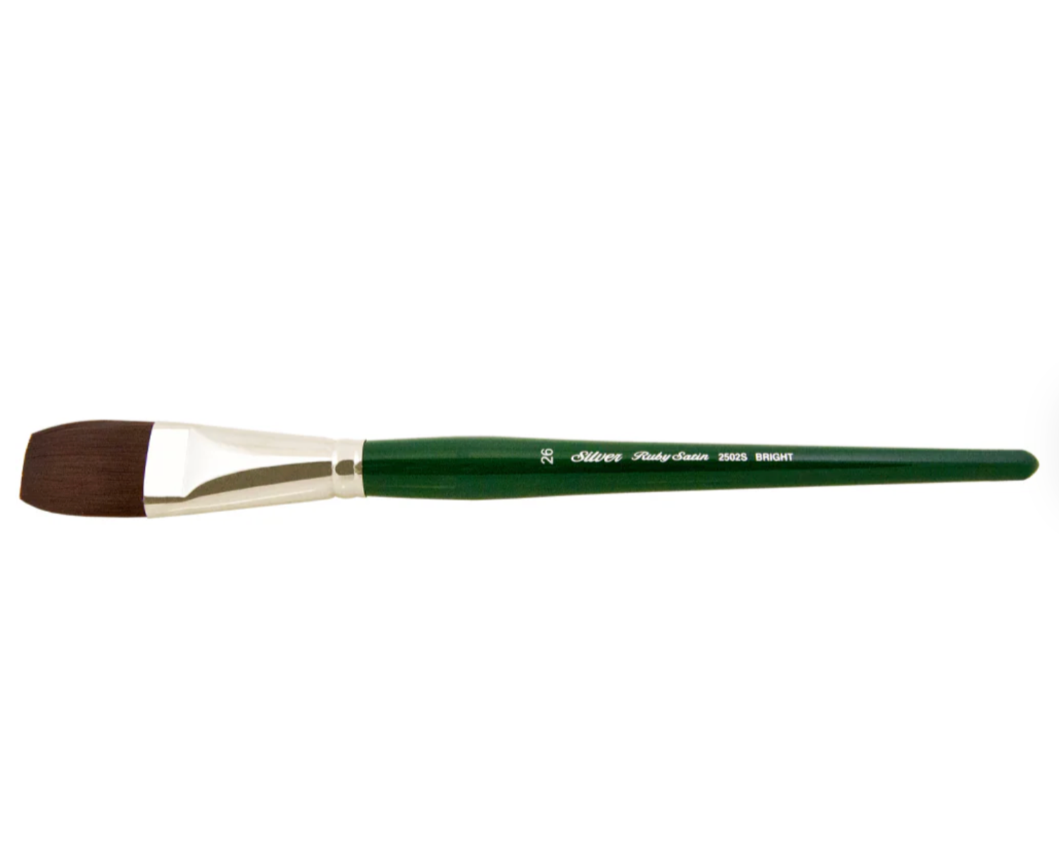 Silver Brush - Ruby Satin Short Handle Brushes - Bright 2502S