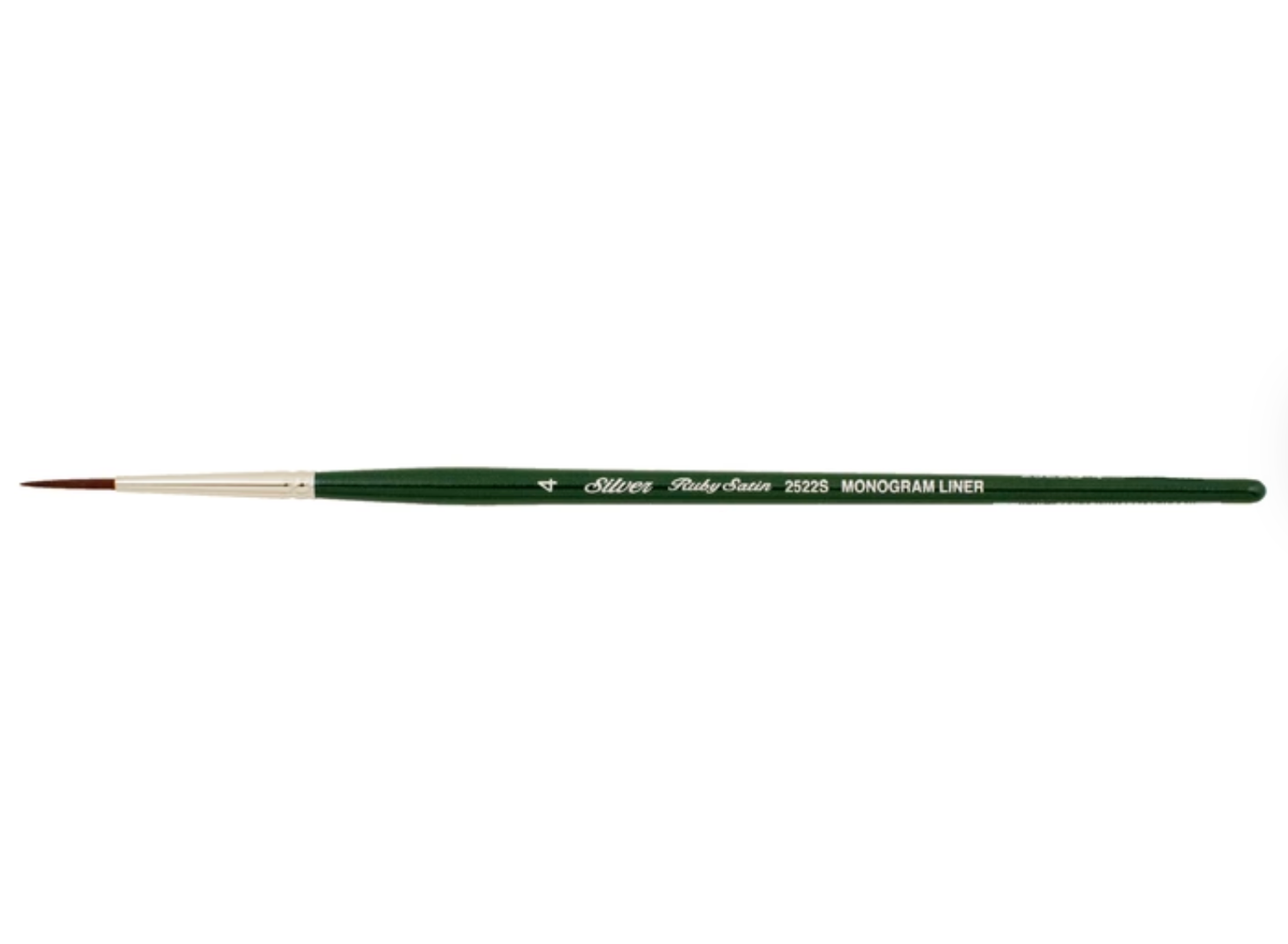 Silver Brush - Ruby Satin Short Handle Brushes - Monogram Liner 2522S