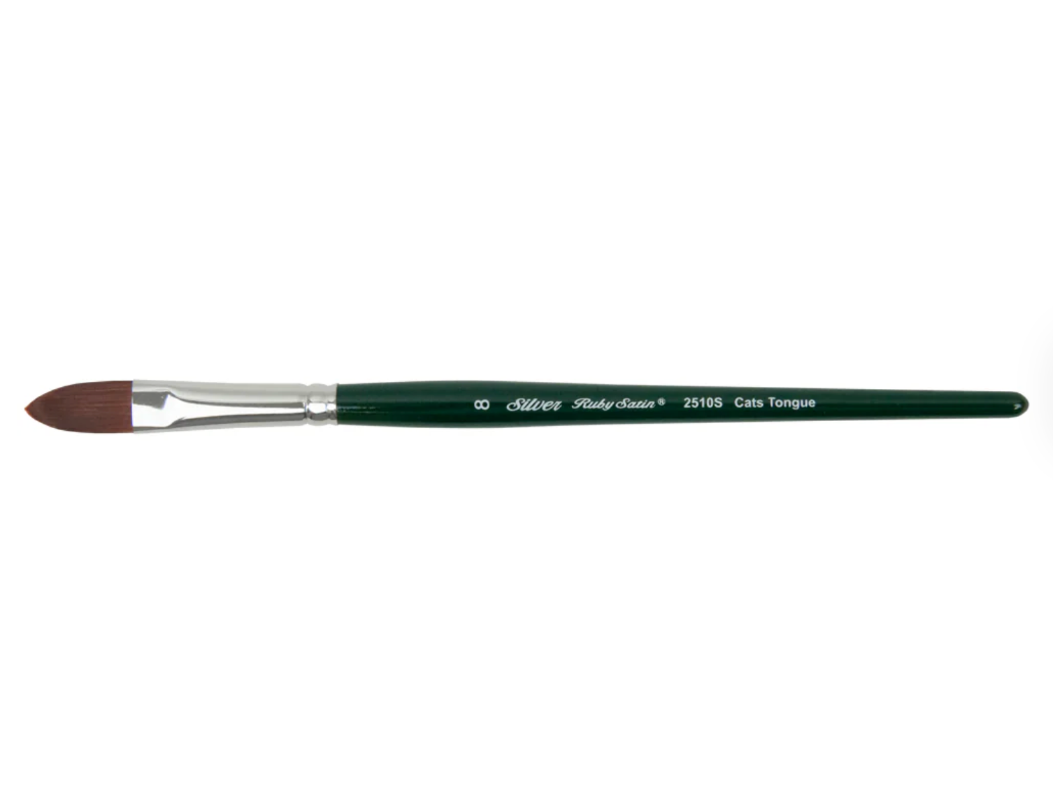 Silver Brush - Ruby Satin Short Handle Brushes - Cat's Tongue 2510S