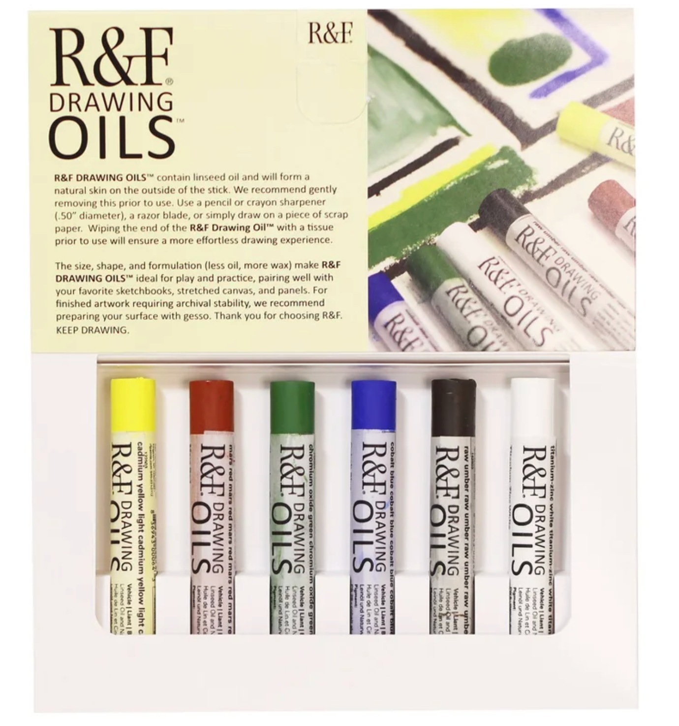R&F Pigment Stick Sets and Drawing Oil Stick Sets