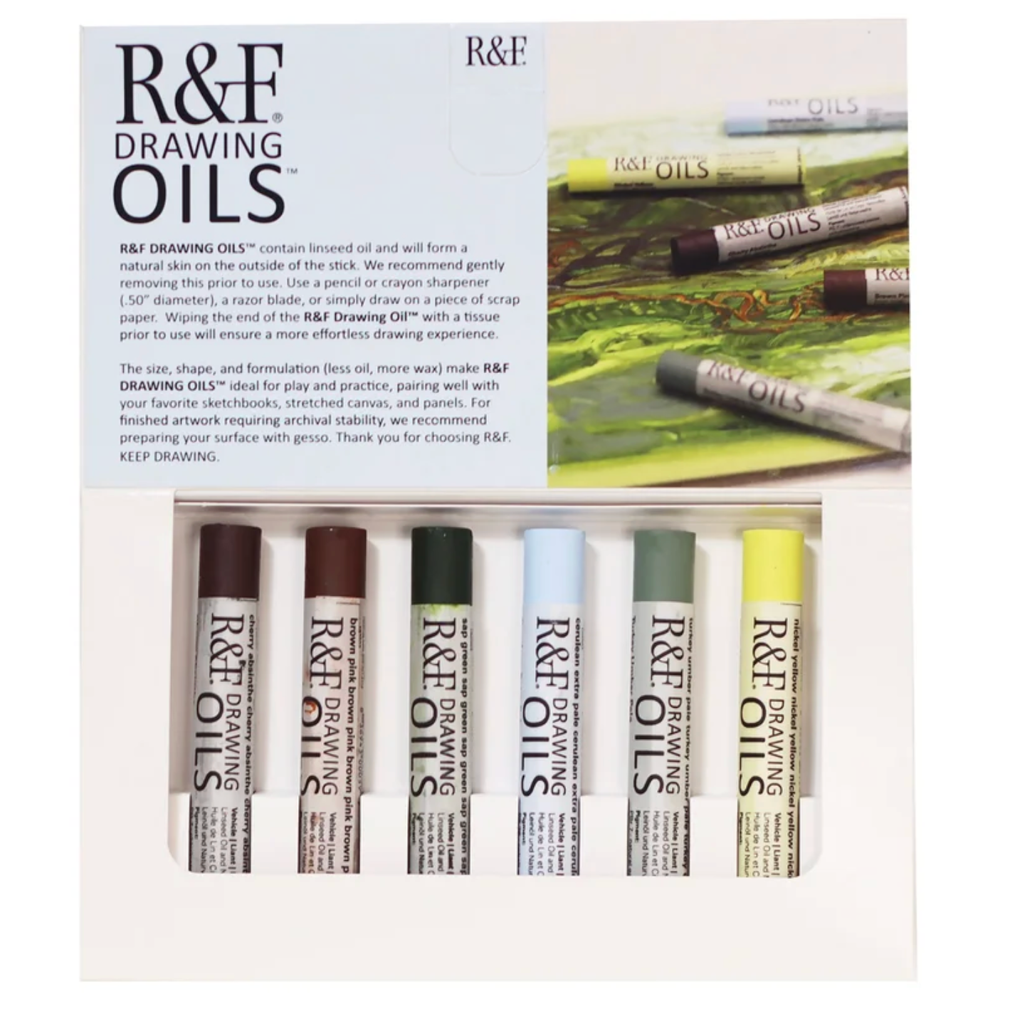R&F Pigment Stick Sets and Drawing Oil Stick Sets