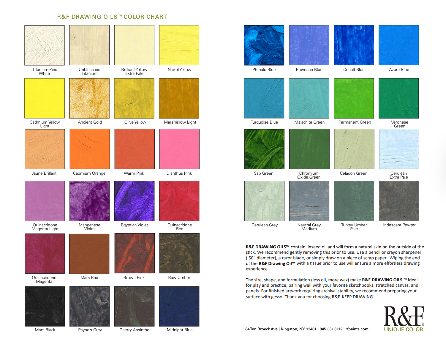 R&F Handmade Pigment Sticks (12ml Individual Sticks)