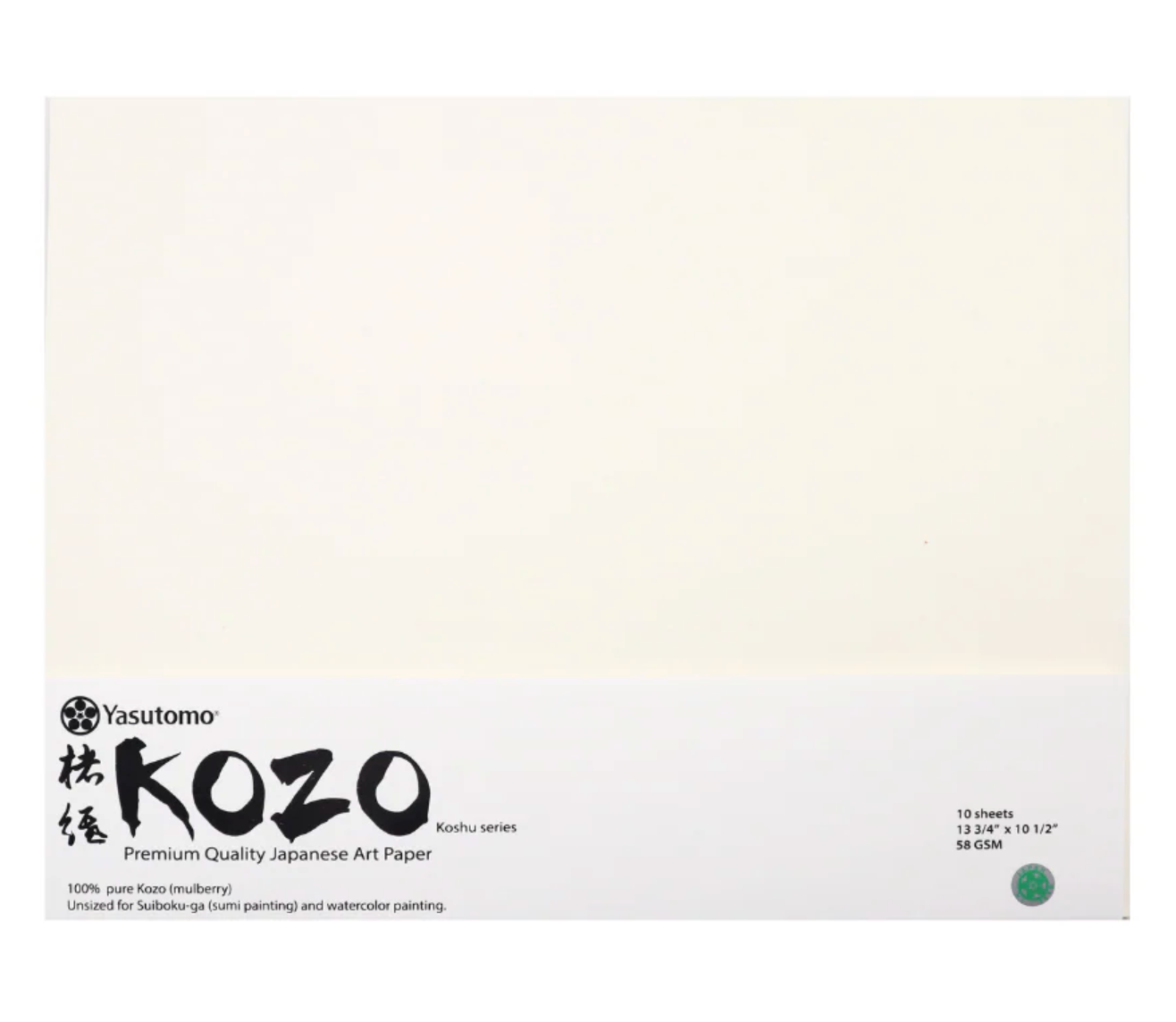 Kozo Pure Paper 10.5" x 13.75" (10 Sheets)