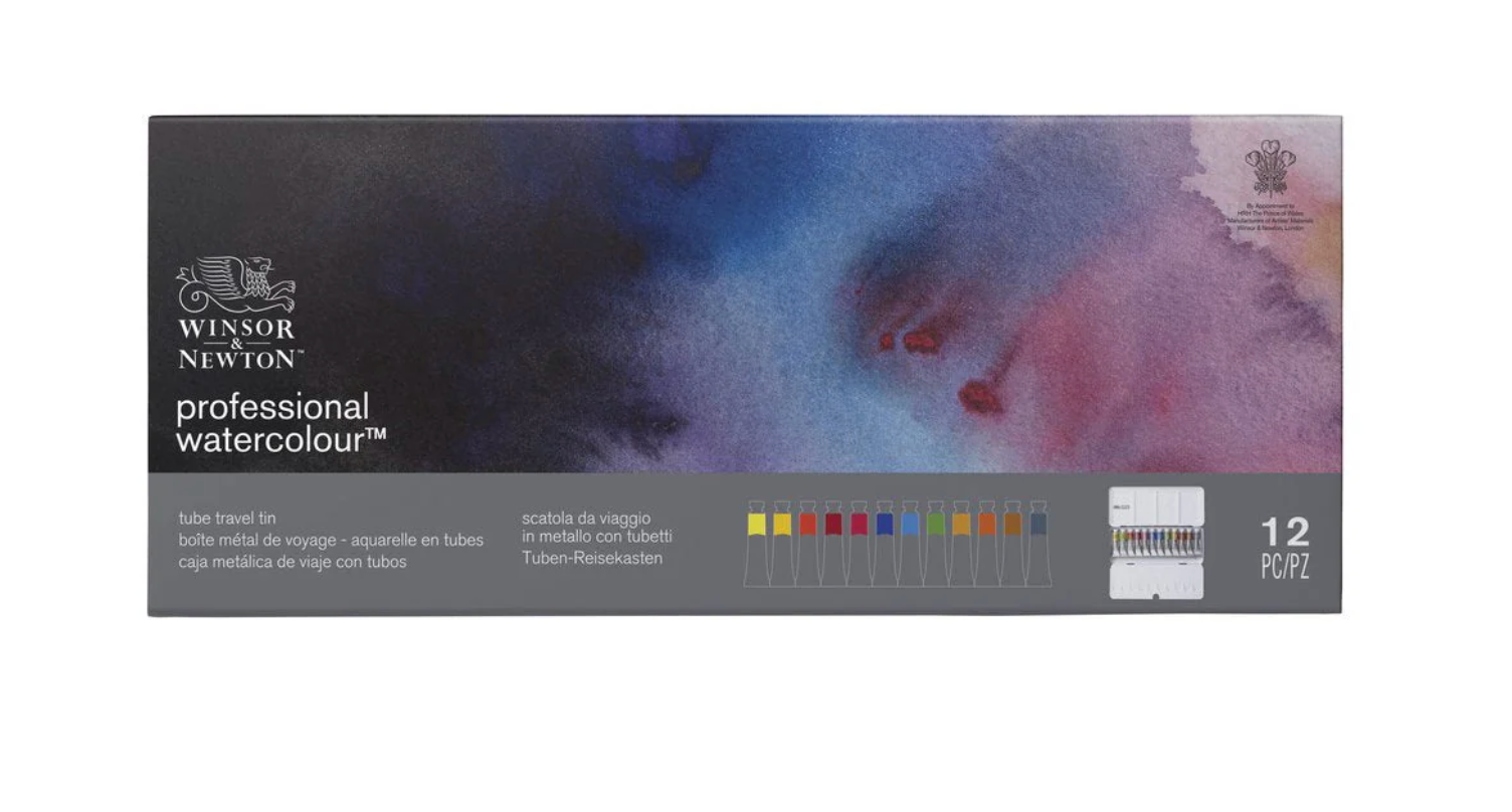 Winsor & Newton Professional Watercolor Travel Tin 12 Tube Set