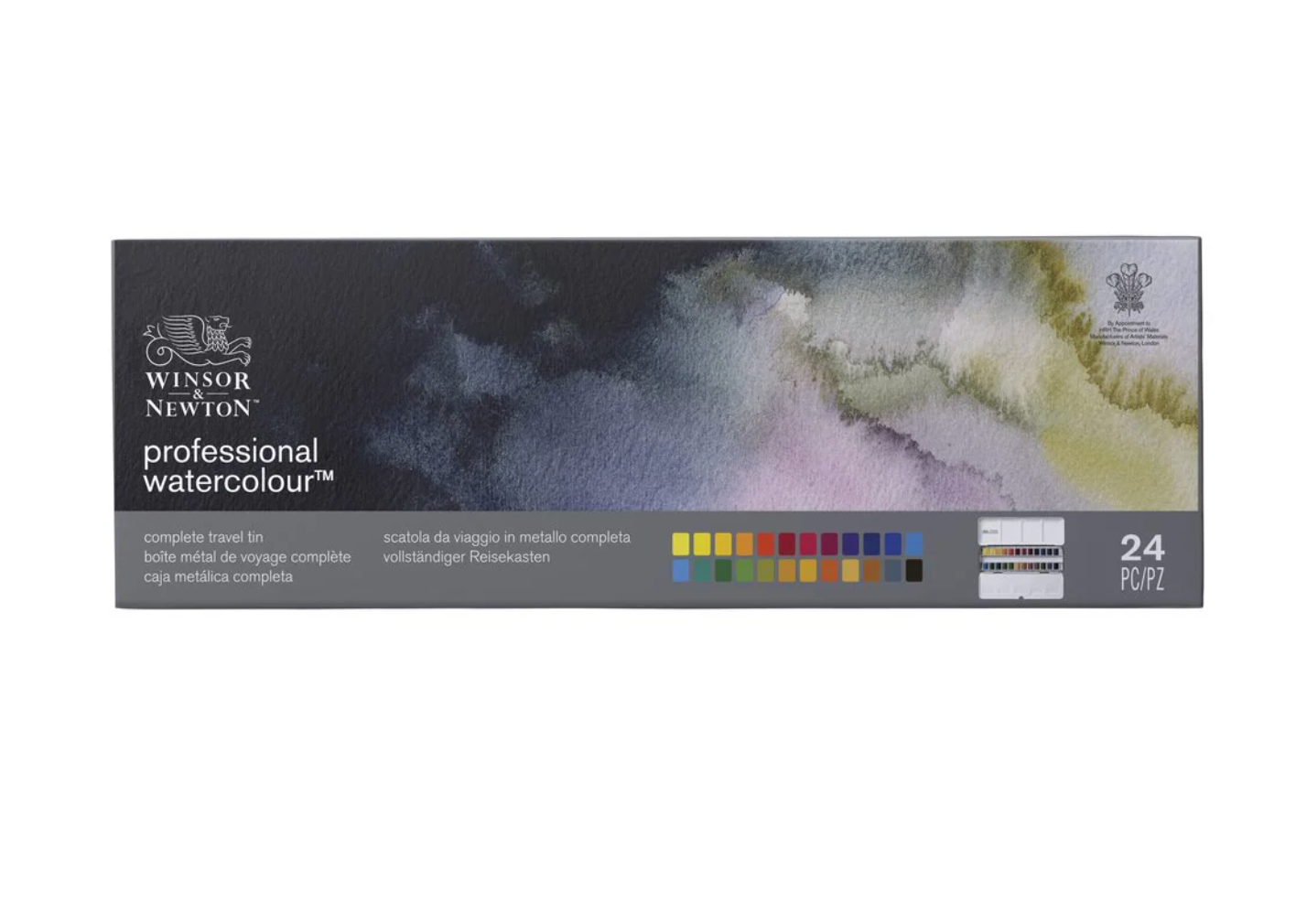 Winsor & Newton Professional Watercolor Travel Tin- 24 Half Pans