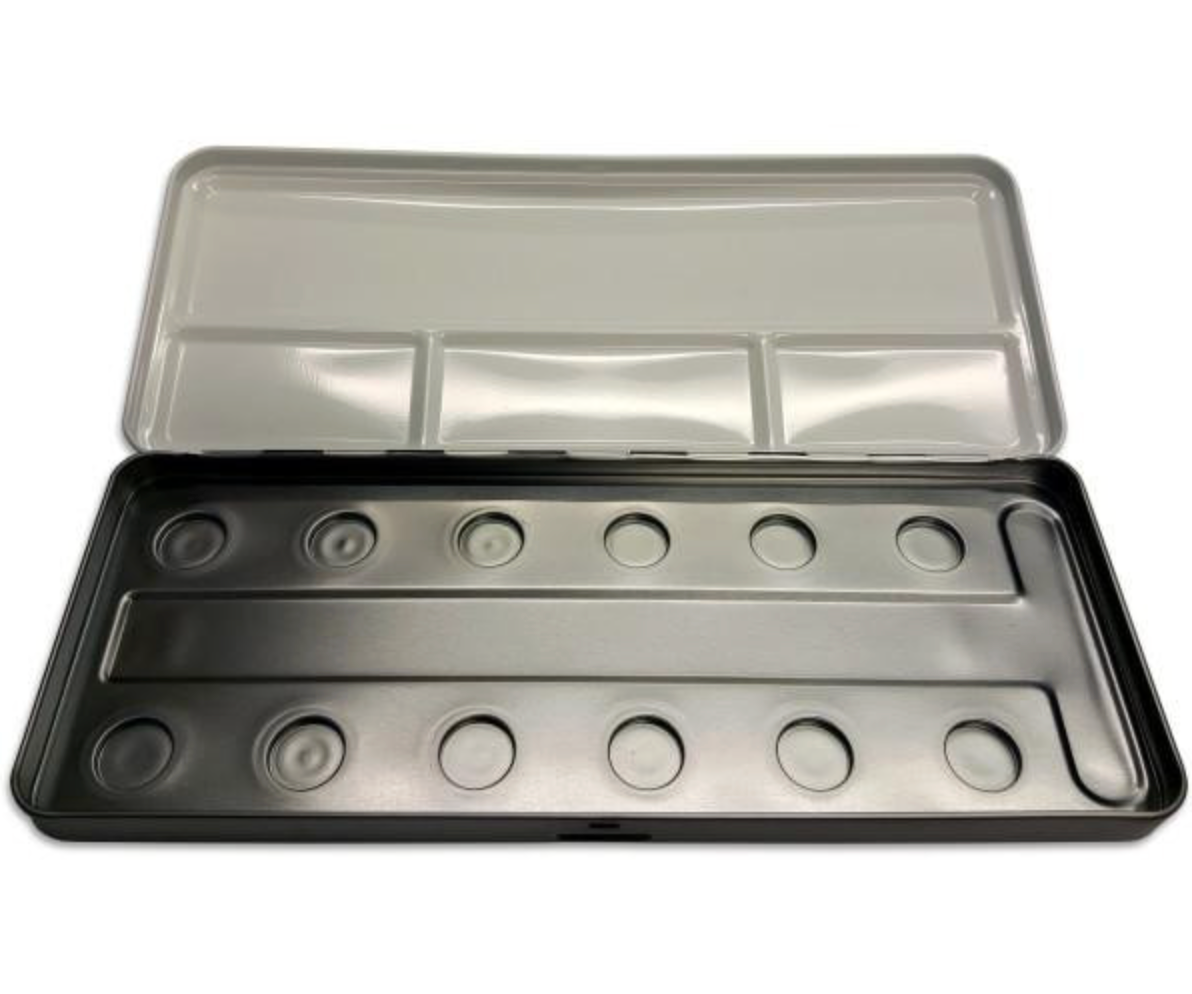Finetec Empty Metal Watercolor Palette Box - 12 Pan
