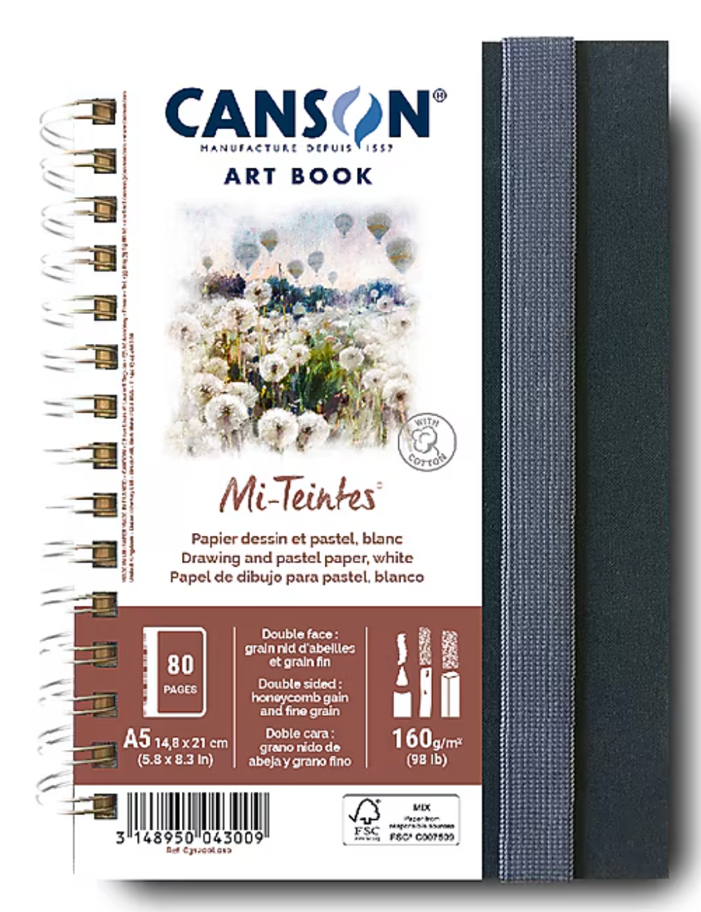Canson Art Series Mi- Teintes Spiral Bound Sketchbook 5.8x8.3