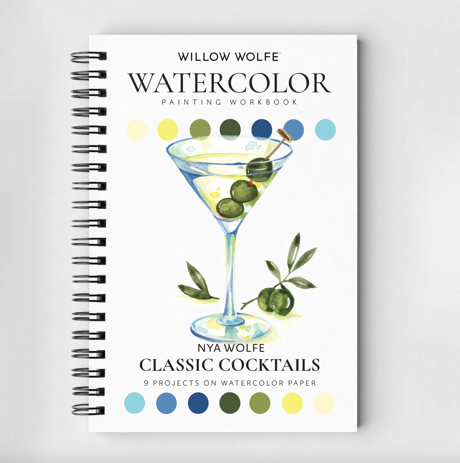 Classic Cocktails Watercolor Workbook by Willow Wolfe