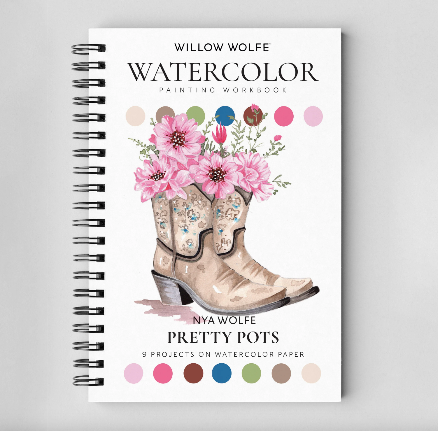 Pretty Pots Watercolor Workbook by Willow Wolfe