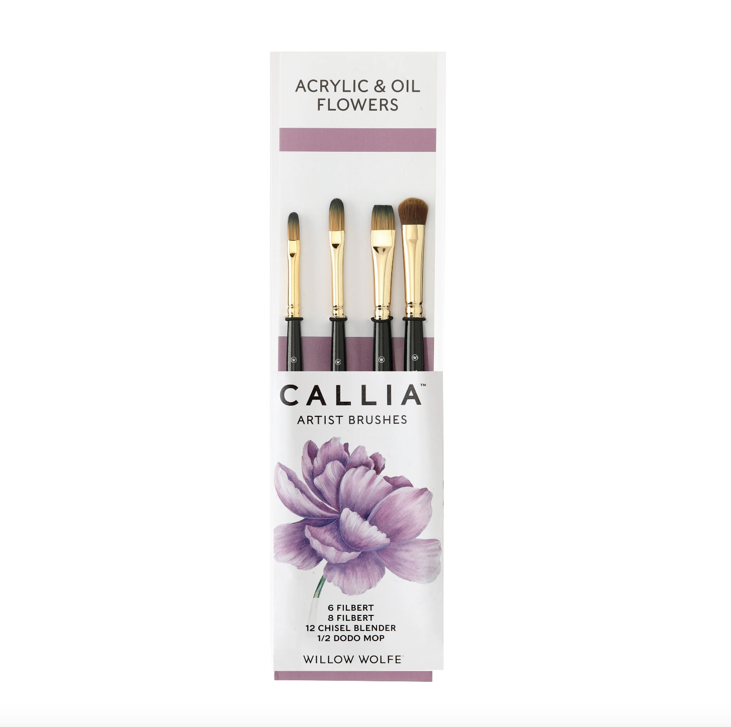 Callia Brush Set4 Acrylic and Oil Flowers
