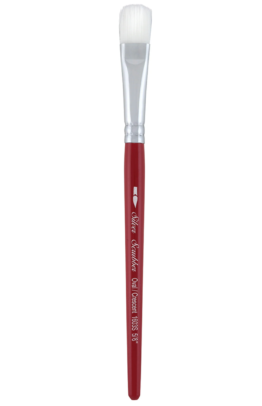 Silver Brush - Silver Scrubber Oval - Short Handle - 1603S